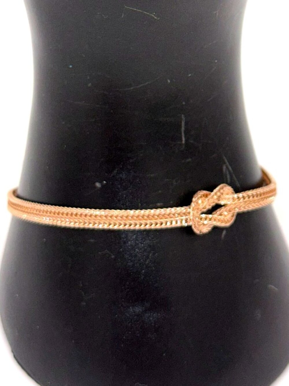 Rose Gold Tone Knot Bracelet Minimalist Mesh Chain Bracelet